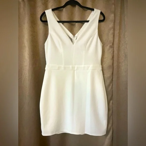NWT Xtraordinary White Bodycon Mini Dress, Sheer Mesh Back, XL Juniors, 8 womens - Picture 6 of 16